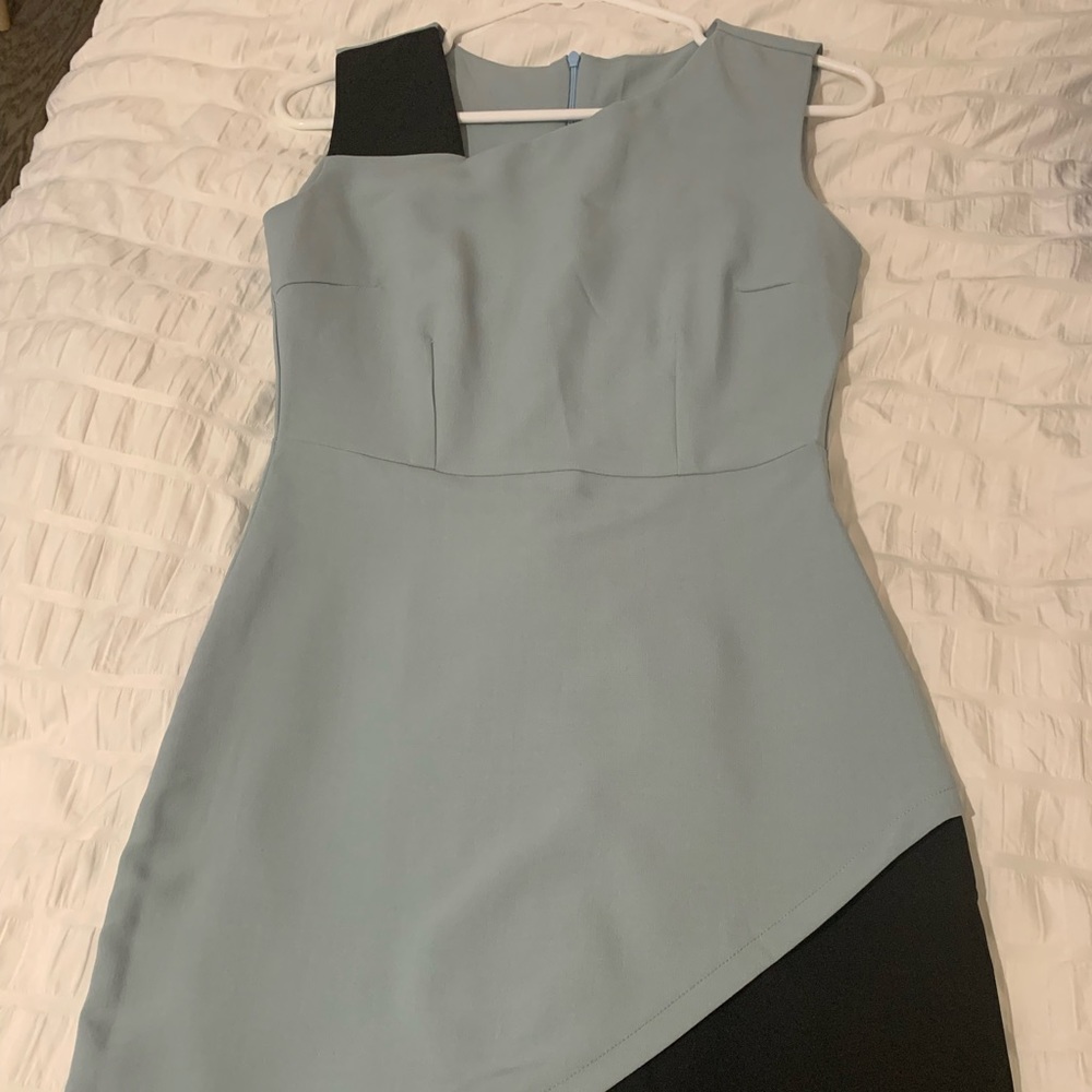 Dress for the office - baby blue with dark blue accents